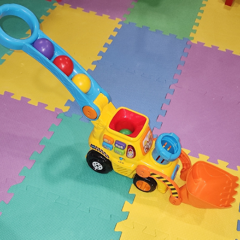 V Tech Push & Pop Bulldozer, Like New